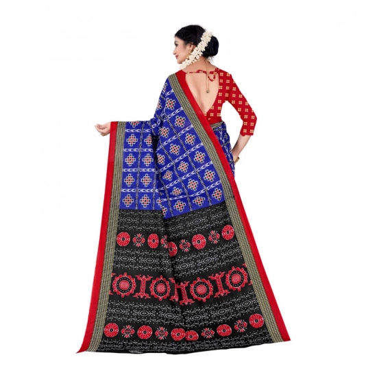 Generic Women's Soft Pure Cotton Printed Saree With Unstitched Blouse 5.5Mtr (Blue) Generic Women's Soft Pure Cotton Printed Saree With Unstitched Blouse 5.5Mtr (Blue)