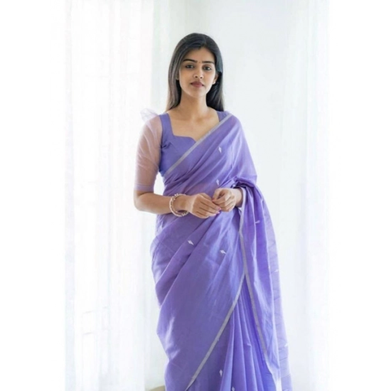 Generic Women's Soft Litchi Silk Jacquard Work Saree With Unstitched Blouse 5.5Mtr (Purple) Generic Women's Soft Litchi Silk Jacquard Work Saree With Unstitched Blouse 5.5Mtr (Purple)