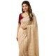 Generic Women's Star Georgette Embroidered Saree With Unstitched Blouse 5.5Mtr (Beige)