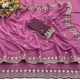 Generic Women's Star Georgette Embroidered Saree With Unstitched Blouse 5.5Mtr (Pink)