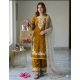 Generic Women's Silk Embroidered 3/4th Sleeve Round Kurti With Palazzo Pant and Dupatta Set (Gold) Generic Women's Silk Embroidered 3/4th Sleeve Round Kurti With Palazzo Pant and Dupatta Set (Gold)