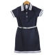 Generic Girl's Denim Lycra Ribbed Elasticated Dress with Belt (Navy Blue-White) Generic Girl's Denim Lycra Ribbed Elasticated Dress with Belt (Navy Blue-White)