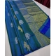 Generic Women's Litchi silk Printed Saree With Unstitched Blouse (Turquise Blue)
