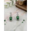 Generic Women's Brass Silver Plated Drop Earrings (Green) Generic Women's Brass Silver Plated Drop Earrings (Green)