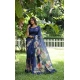 Generic Women's Faux_Tussar Floral Saree With Unstitched Blouse 5.5Mtr (Navy_Blue) Generic Women's Faux_Tussar Floral Saree With Unstitched Blouse 5.5Mtr (Navy_Blue)