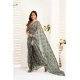 Generic Women's Linen Cotton Printed Ready To Wear With Pocket Saree With Unstitched Blouse 5.5 Mtr (Grey)