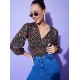 Generic Women's Polyester Floral Long Sleeves Top (Multicolor) Generic Women's Polyester Floral Long Sleeves Top (Multicolor)