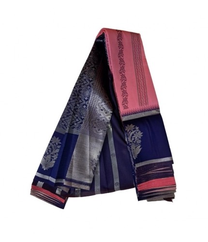 Generic Women's Soft Silk Wooven Saree With Unstitched Blouse 5.5Mtr (Pink)