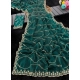 Generic Women's Slik Embellished Saree With Unstitched Blouse 5.5Mtr (Teal)