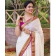 Generic Women's Soft Litchi Silk Jacquard Work Saree With Unstitched Blouse 5.5Mtr (White) Generic Women's Soft Litchi Silk Jacquard Work Saree With Unstitched Blouse 5.5Mtr (White)