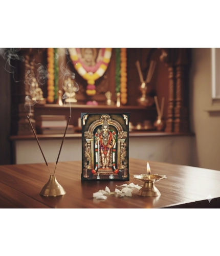 Generic Wooden Sri Subramaniyan Swamy Murugan Table Top Devotional Player (Multicolor)