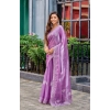 Generic Women's Faux Shimmer Floral Ready to wear Saree With Unstitched Blouse 5.5Mtr (Lavender) Generic Women's Faux Shimmer Floral Ready to wear Saree With Unstitched Blouse 5.5Mtr (Lavender)