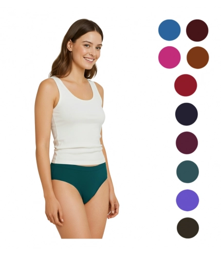 Generic Pack of_12 Women's Cotton Solid Hipster Panty (Multicolor)