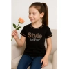 Generic Girl's Cotton Printeded Round Neck T-Shirt (Black) Generic Girl's Cotton Printeded Round Neck T-Shirt (Black)
