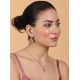 Generic Women's Brass Silver Plated Pendant Set (Pink)