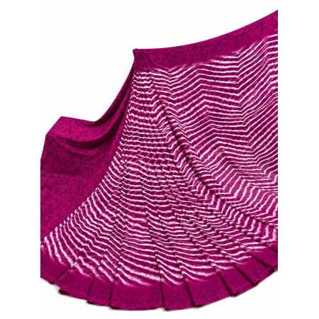 Generic Women's Georgette Printed Saree With Unstitched Blouse 5.5Mtr (Magenta)