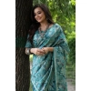Generic Women's Faux_Tussar_Silk Abstract_Print Saree With Unstitched Blouse 5.5Mtr (Sea_Green)