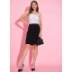 Generic Women's Polyester Lycra Color Blocking Shoulder Straps Dress (White - Black) Generic Women's Polyester Lycra Color Blocking Shoulder Straps Dress (White - Black)