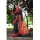 Generic Women's Faux_Tussar_Silk Printed Saree With Unstitched Blouse 5.5Mtr (Black)