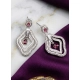 Generic Women's Brass Silver Plated Drop Earrings (Red) Generic Women's Brass Silver Plated Drop Earrings (Red)