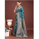 Generic Women's Banarasi Silk Printed Saree With Unstitched Blouse 5.5Mtr (Sea Green)