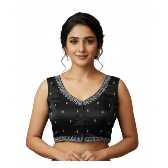 Generic Women's Zimmi Choo Sequin Work V-Neck Padded Blouse (Black 38 Ready (Self Alterable 36–40)