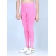 Generic Girl's Cotton Lycra Printed Elasticated Leggings (Pink)