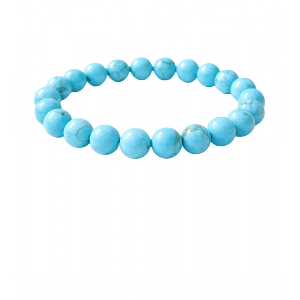 Generic Natural Crystal 8mm Turquoise Bracelet (Sky Blue)