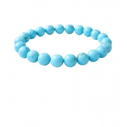 Generic Natural Crystal 8mm Turquoise Bracelet (Sky Blue)