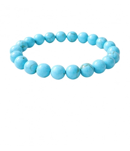 Generic Natural Crystal 8mm Turquoise Bracelet (Sky Blue)