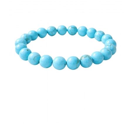 Generic Natural Crystal 8mm Turquoise Bracelet (Sky Blue)