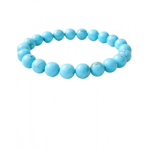 Generic Natural Crystal 8mm Turquoise Bracelet (Sky Blue)