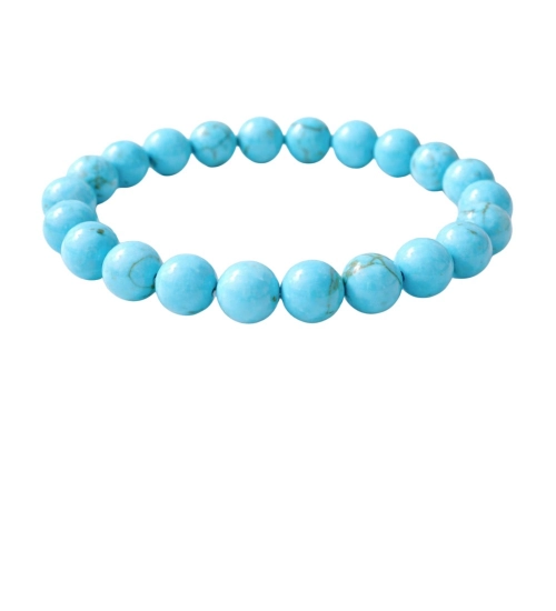 Generic Natural Crystal 8mm Turquoise Bracelet (Sky Blue)