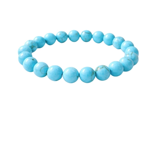 Generic Natural Crystal 8mm Turquoise Bracelet (Sky Blue)