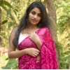 Generic Women's Georgette Printed Saree With Unstitched Blouse 5.5Mtr (Pink)