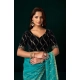 Generic Women's Net Sequence Saree With Unstitched Blouse 5.5Mtr (Turquoise) Generic Women's Net Sequence Saree With Unstitched Blouse 5.5Mtr (Turquoise)