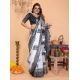 Generic Women's Linen Cotton Printed Saree With Unstitched Blouse 5.5Mtr (White-Black) Generic Women's Linen Cotton Printed Saree With Unstitched Blouse 5.5Mtr (White-Black)