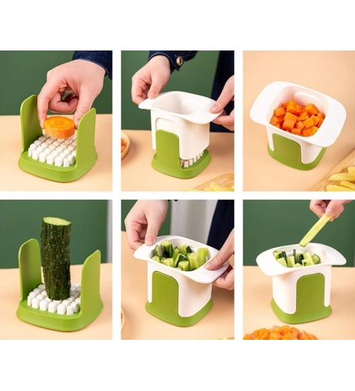 Generic ABS Plastic Solid Hand Pressure Vegetable Chopper and Dicer (Green-White) Generic ABS Plastic Solid Hand Pressure Vegetable Chopper and Dicer (Green-White)
