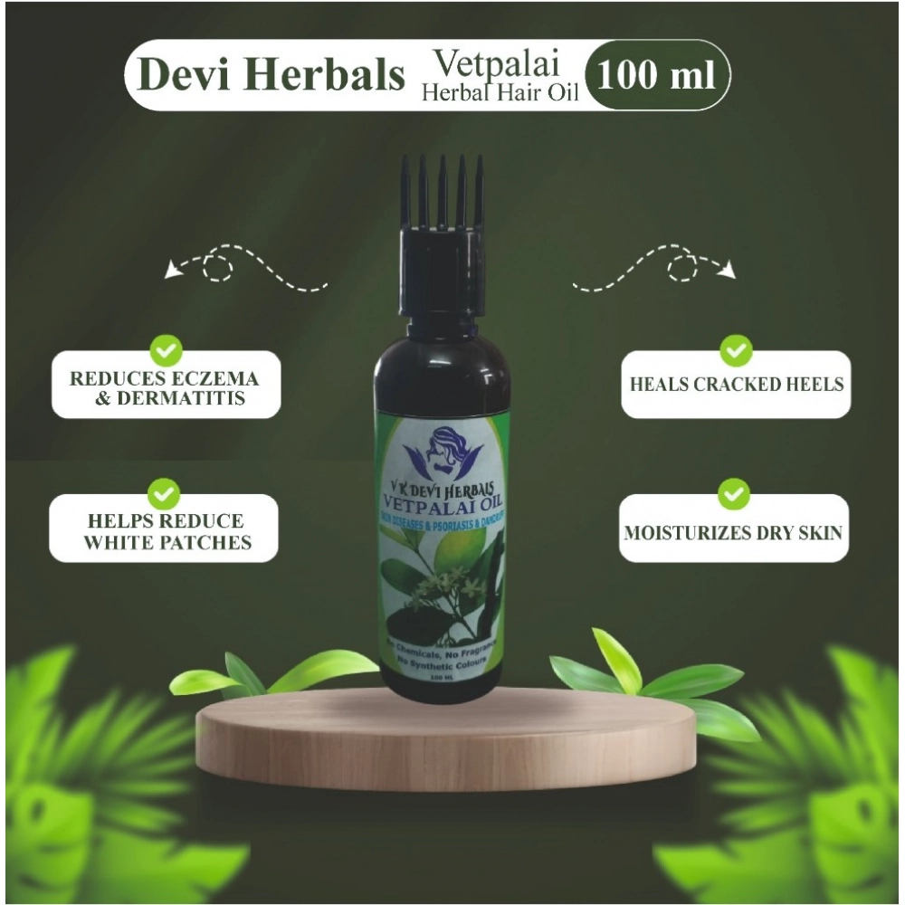 Generic Devi Herbal Vetpalai 100 ML Oil - Anti-Dandruff And Psoriasis Relief Oil