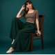 Generic Women's Georgette Solid Mid-Rise Wide Leg Flared Palazzo Pants with Elastic Waist (Green) Generic Women's Georgette Solid Mid-Rise Wide Leg Flared Palazzo Pants with Elastic Waist (Green)