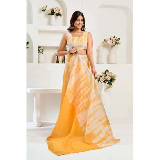 Generic Women's Linen Cotton Printed Ready To Wear Saree With Unstitched Blouse 5.5 Mtr (Yellow) Generic Women's Linen Cotton Printed Ready To Wear Saree With Unstitched Blouse 5.5 Mtr (Yellow)