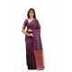Generic Women's Soft Lichi Silk Printed Saree With Unstitched Blouse 5.5Mtr (Purple)