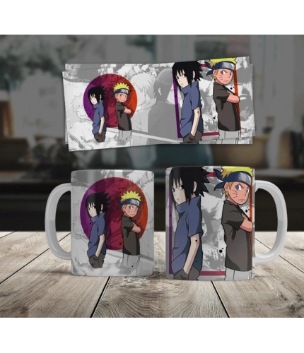Generic Anime Naruto &amp; Sasuke Ceramic Printed Coffee Mug (White)