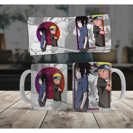 Generic Anime Naruto &amp; Sasuke Ceramic Printed Coffee Mug (White)