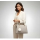 Women's PU Leather Solid Shoulder Zipper Handbag (Grey)