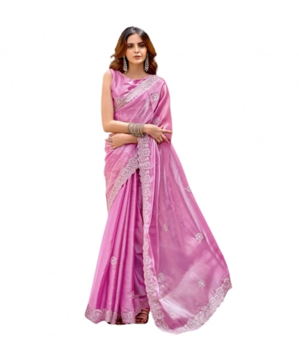 Generic Women's Faux Shimmer Geometric Ready to wear Saree With Unstitched Blouse 5.5Mtr (LightPink) Generic Women's Faux Shimmer Geometric Ready to wear Saree With Unstitched Blouse 5.5Mtr (LightPink)