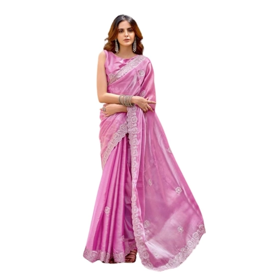Generic Women's Faux Shimmer Geometric Ready to wear Saree With Unstitched Blouse 5.5Mtr (LightPink) Generic Women's Faux Shimmer Geometric Ready to wear Saree With Unstitched Blouse 5.5Mtr (LightPink)