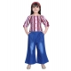 Generic Girl's Rayon Solid Bell Sleeve Top with Culottes (Purple-Blue) Generic Girl's Rayon Solid Bell Sleeve Top with Culottes (Purple-Blue)