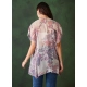 Generic Women's Chiffon Printed Short Sleeves Shrug (White - Purple)