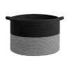 Generic Cotton Pack Of_1 16x14 Inch Storage Basket For Clothes With Out Lid (Black-Gray)